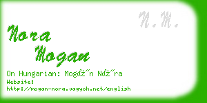 nora mogan business card